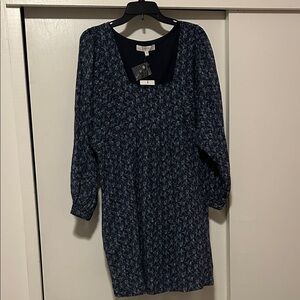 Joie Navy Long Sleeve Floral Dress